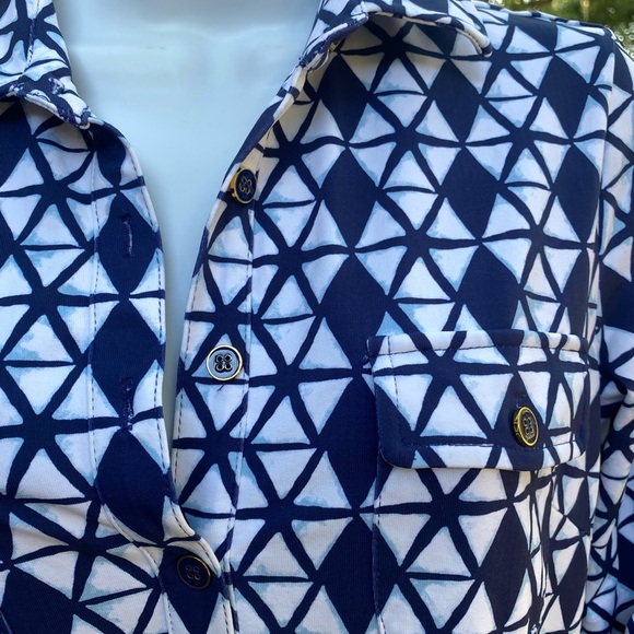 J McLaughlin Navy Blue Geometric Women’s Dress - Picture 5 of 10